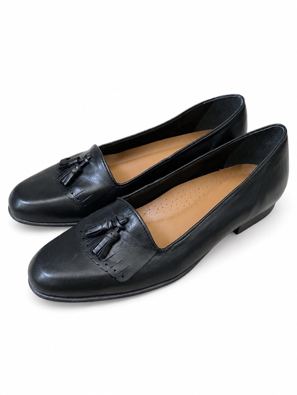 Naturalizer Cuddley Black Leather Kiltie Tassel Loafers Size 6.5 Narrow